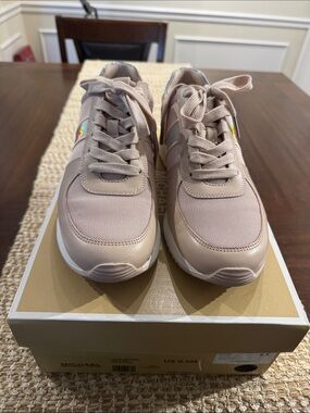 Michael Kors Blush Pink Mesh & Leather Low-Top Sneakers